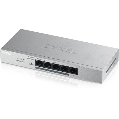 ZYXEL GS1200-5HP v2 5 Ports Ethernet Switch - 2 Layer Supported - Twisted Pair - Desktop