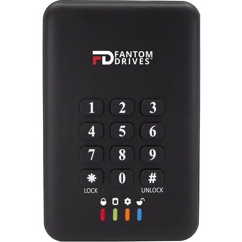Fantom Drives 2TB Encrypted SSD - DataShield Pro - 256-Bit AES Hardware Encryption Military Grade, USB 3, DSS2000 - 2TB En