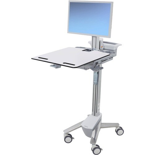 Ergotron StyleView Medical Trolley - Push/Pull Handle - 15.88 kg Capacity - 4 Casters - 102 mm Caster Size - Plastic, Alum