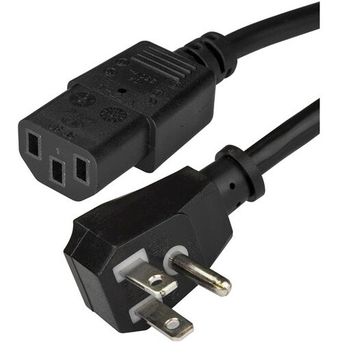 StarTech.com 15ft(4.5m) Computer Power Cord, Flat 5-15P to C13, 10A 125V 18AWG, Black Replacement AC PC Power Cord, TV/Mon