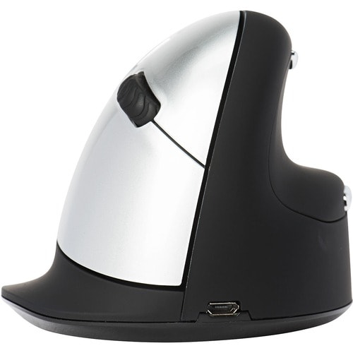 R-Go Tools Wireless Vertical Ergonomic Mouse, Large, Right Hand, Black - Laser - Wireless - Black - USB - 2500 dpi - Scrol