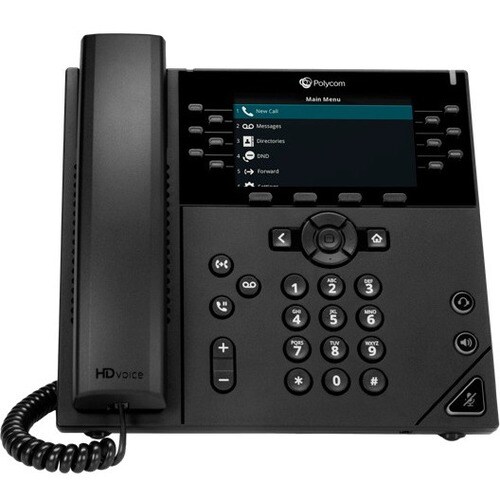 Poly 450 IP Phone - Corded - Corded - Desktop, Wall Mountable - Black - TAA Compliant - VoIP - 2 x Network (RJ-45) - PoE P
