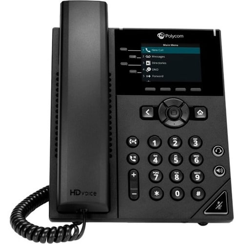 Poly 250 IP Phone - Corded - Corded - Desktop, Wall Mountable - Black - 4 x Total Line - VoIP - 2 x Network (RJ-45) - PoE 