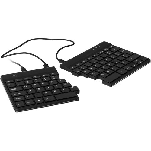 R-Go R-Go Split Ergonomic Keyboard, QWERTY (US), Black, Wired - Cable Connectivity - USB 2.0 Interface - English (US) - QW