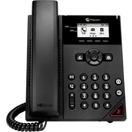 Poly 150 IP Phone - Corded - Corded - Desktop, Wall Mountable - Black - 2 x Total Line - VoIP - 2 x Network (RJ-45) - PoE 