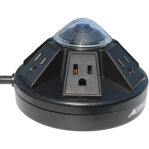 Accell Powramid C Power Center - Surge Protector and USB-A & C Charging Station - 6 x AC Power, 2 x USB - 1080 J