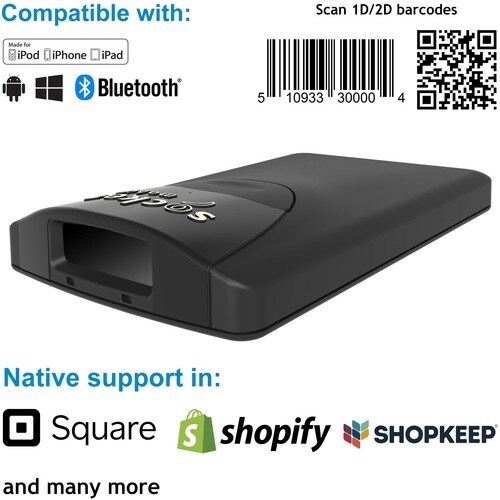 Socket Mobile SocketScan® S840, Universal Barcode Scanner, Black - Wireless Connectivity - 19.49" Scan Distance - 1D, 2D -