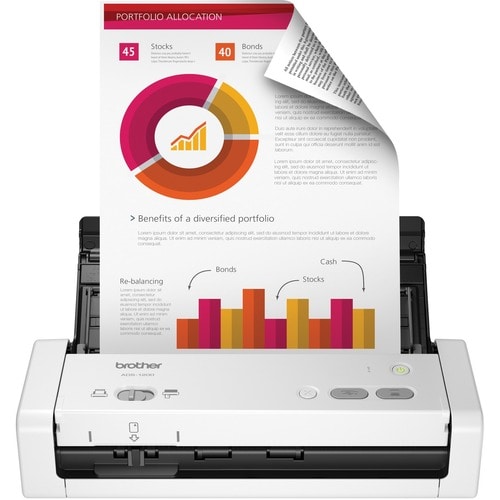 Brother ADS-1200 Compact Desktop Scanner - 48-bit Color - 25 ppm (Mono) - 25 ppm (Color) - Duplex Scanning - USB