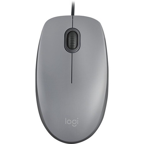 Mouse Logitech M110 Full-size - USB - Ottico - 3 Pulsante(i) - Mid Gray - Cavo - 1000 dpi - Rotella di scorrimento - Simme
