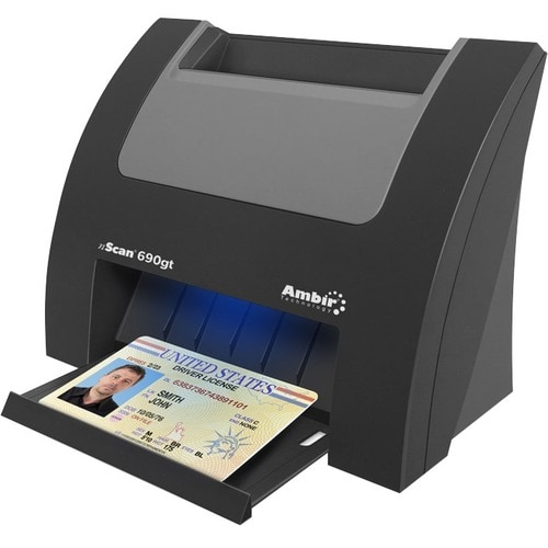 Ambir nScan 690gt - Duplex ID Card Scanner - 48-bit Color - 8-bit Grayscale - Duplex Scanning - USB