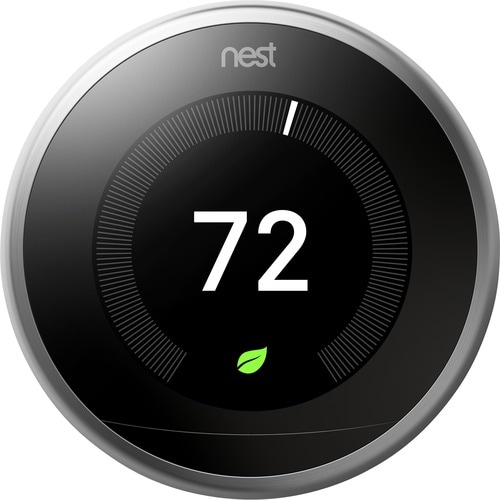 Google Nest Learning Thermostat 3rd Generation - For Tablet, Notebook, Room, Heater, Humidifier, Dehumidifier, Fan, Home, 