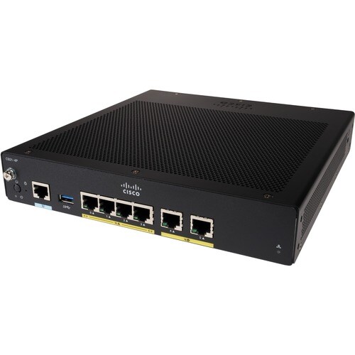 Cisco 900 C921-4P Router - 6 Ports - Management Port - Gigabit Ethernet - Desktop, Rack-mountable, Undercounter