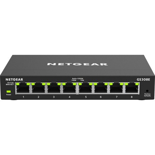 Netgear GS300 GS308E 8 Ports Manageable Ethernet Switch - 2 Layer Supported - Twisted Pair
