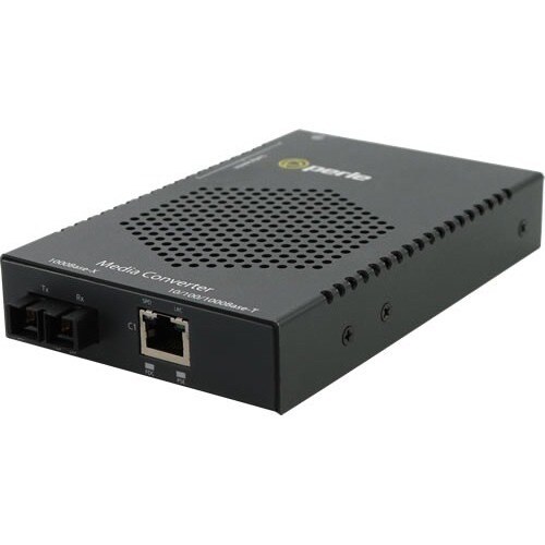 Perle S-1110DHP-SC10D-XT Transceiver/Media Converter - 2 x Network (RJ-45) - 1 x SC Ports - SimplexSC Port - Single-mode -