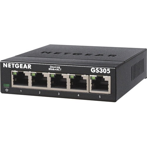 Netgear 300 GS305v3 5 Ports Ethernet Switch - 2 Layer Supported - Twisted Pair - Desktop, Wall Mountable