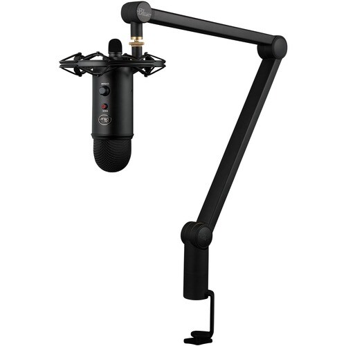 Blue Yeticaster Wired Electret Condenser Microphone - Black - Stereo - 20 Hz to 20 kHz - Cardioid, Bi-directional, Omni-di