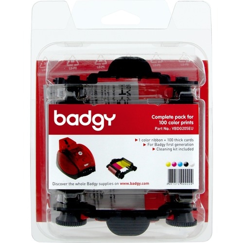 Badgy Ribbon/Card Kit - YMCKO - Dye Sublimation - 100 Cards