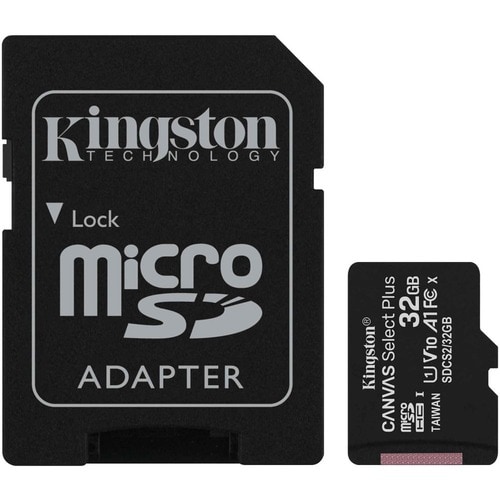 Kingston Canvas Select Plus 32 GB Class 10/UHS-I (U1) microSDHC - 1 Pack - 100 MB/s Read - Lifetime Warranty