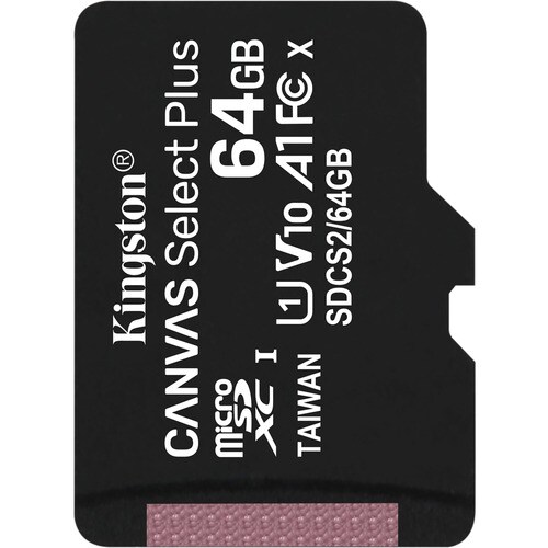 Kingston Canvas Select Plus 64 GB Class 10/UHS-I (U1) microSDXC - 1 Pack - 100 MB/s Read