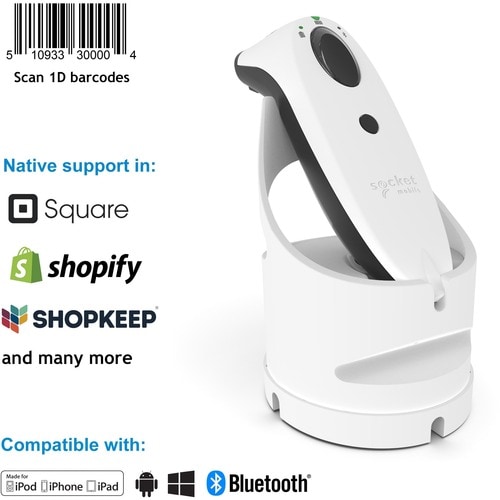 Socket Mobile SocketScan S700 Handheld Barcode Scanner - Wireless Connectivity - White - 508 mm Scan Distance - 1D - Image