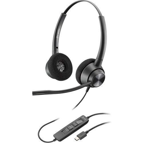 Plantronics EncorePro 310 Wired Over-the-head Mono Headset - Monaural - Supra-aural - 32 Ohm - 50 Hz to 8 kHz - Noise Canc