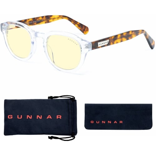 GUNNAR Gaming & Computer Glasses - Emery, Crystal/Tortoise, Amber Tint - Crystal Tortoise Frame/Amber Lens