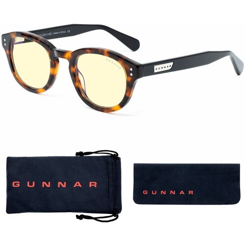 GUNNAR Gaming & Computer Glasses - Emery, Tortoise/Onyx, Amber Tint - Tortoise Onyx Frame/Amber Lens