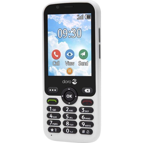 Doro 7010 Feature Phone - QVGA 320 x 240 - 4G - White - Bar - 1 SIM Support - SIM-free - Rear Camera: 3 Megapixel - 1600 m