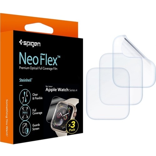 Spigen NeoFlex Screen Protector - Crystal Clear - 3 Pack - For LCD Apple Watch - Fingerprint Resistant, Scratch Resistant