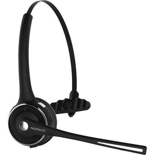 Naztech N980 BT Wireless Headset with Base - Black - Stereo - Wireless - Bluetooth - 33 ft - Over-the-head - Binaural - Su
