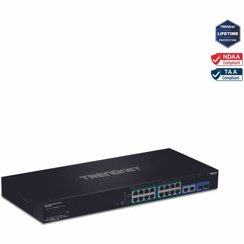 Roll over image to zoom in TRENDnet 18-Port Gigabit PoE+ Smart Surveillance Switch with 16 x Gigabit PoE+ Ports; TPE-3018L