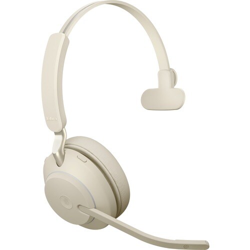 Jabra Evolve2 65 Headset - Mono - USB Type C - Wireless - Bluetooth - Over-the-head - Monaural - Supra-aural - Beige