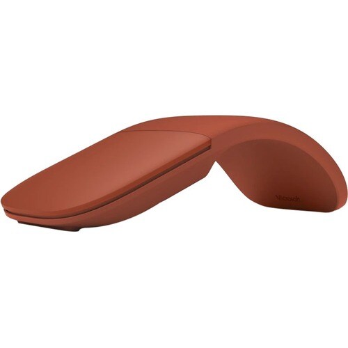 Microsoft Surface Arc Mouse - Bluetooth - BlueTrack - 2 Button(s) - Poppy Red - Wireless - 1000 dpi - Scroll Plane