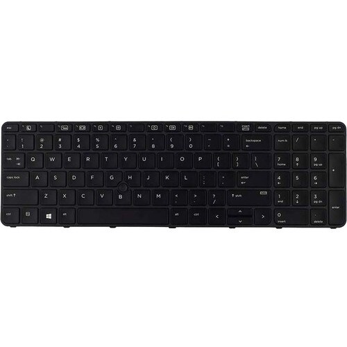 HP Keyboard - Docking Connectivity - Proprietary Interface - English (US) - Notebook - TouchPad - Black