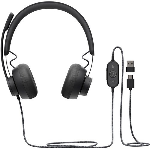 Logitech Zone Wired Over-the-head Stereo Headset - Binaural - Circumaural - 32 Ohm - 20 Hz to 16 kHz - 190 cm Cable - Uni-