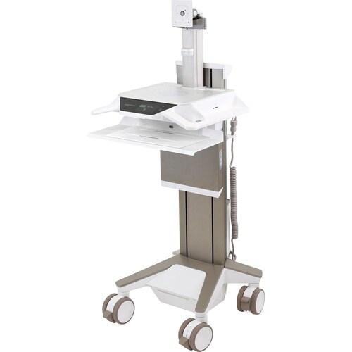 Ergotron CareFit Medical Cart - TAA Compliant - Push/Pull Handle - 17 kg Capacity - 4 Casters - 127 mm Caster Size - White