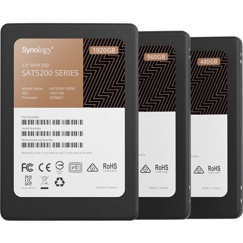 Synology SAT5200 SAT5200-960G 960 GB Solid State Drive - 2.5" Internal - SATA (SATA/600) - 1.3 DWPD - 2290 TB TBW - 530 MB