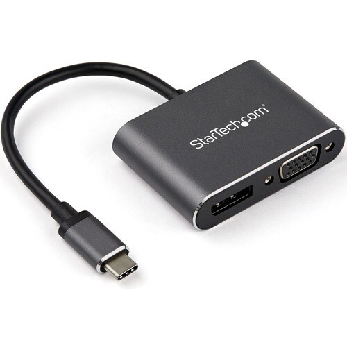 USB C Multiport Video Adapter - USB-C to 4K 60Hz DisplayPort 1.2 or 1080p VGA Monitor Adapter - USB Type-C 2-in-1 DP (HBR2