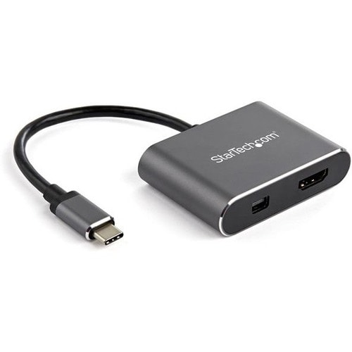 USB C Multiport Video Adapter - 4K 60Hz USB-C to HDMI 2.0 or Mini DisplayPort 1.2 Monitor Adapter - USB Type-C 2-in-1 Disp