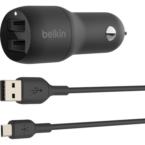 Belkin BOOST?CHARGE Auto Adapter - 12 V DC Input - 5 V DC/4.80 A Output