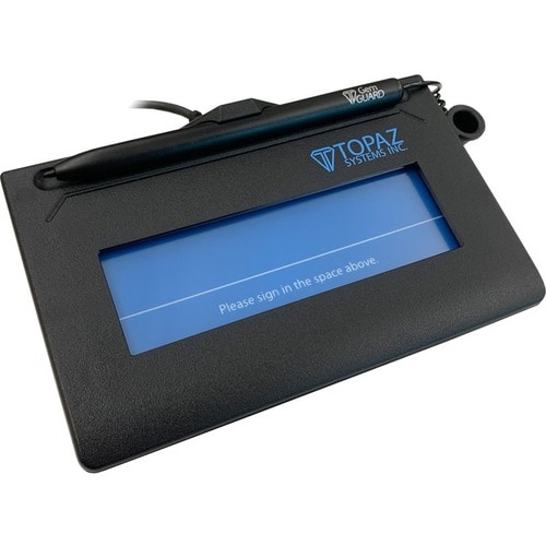 Topaz SigLite T-S460-HSX-R Signature Pad - Stylus - TAA Compliant - 4.40" x 1.40" Active Area - Wired - Black LCD - Backli