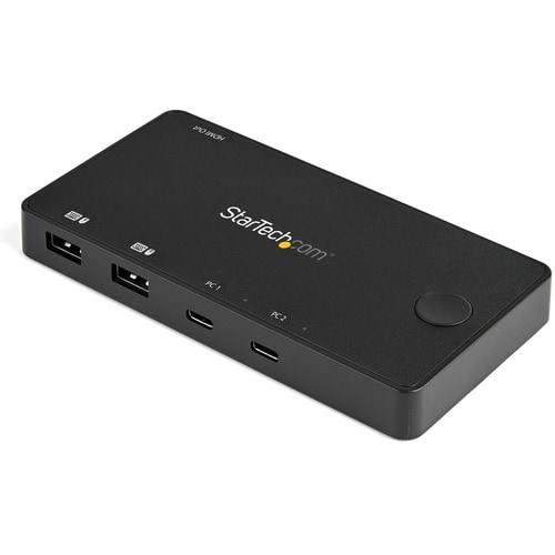 2 Port USB C KVM Switch - 4K 60Hz HDMI - Compact Dual Port UHD USB Type C Desktop Mini KVM Switch with USB C Cables - Bus 