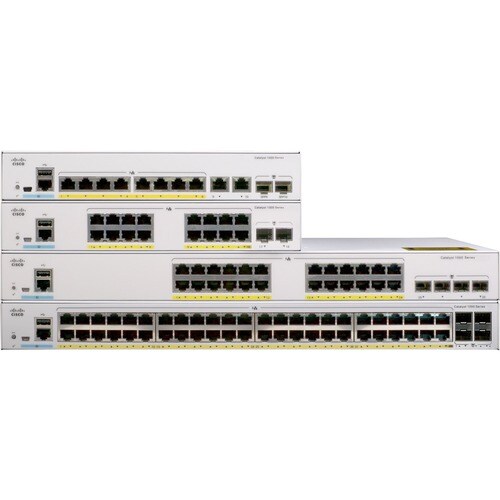 Cisco Catalyst 1000 C1000-24T 24 Ports Manageable Ethernet Switch - 2 Layer Supported - Modular - 4 SFP Slots - Twisted Pa
