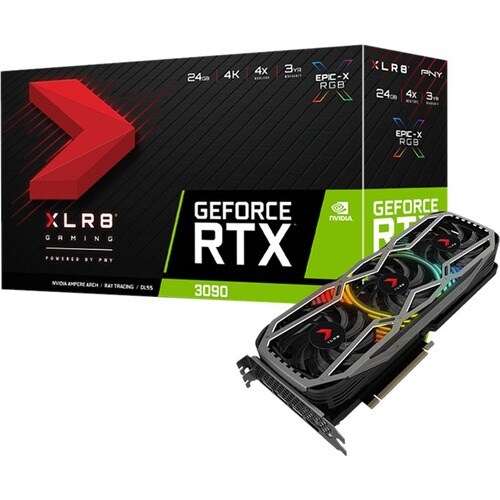 PNY NVIDIA GeForce RTX 3090 Graphic Card - 24 GB GDDR6X - 1.40 GHz Core - 1.70 GHz Boost Clock - 384 bit Bus Width - Displ