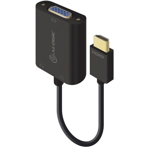 Alogic 15cm HDMI to VGA Adapter With 3.5mm Audio - Male to Female (Full HD -1920 X 1080) - 5.91" HDMI/Mini-phone/USB/VGA A