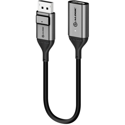 Alogic Ultra DisplayPort 1.4 to HDMI 2.0 Adapter - 4K 60Hz - ACTIVE - 20cm - 7.87" DisplayPort/HDMI A/V Cable for Audio/Vi