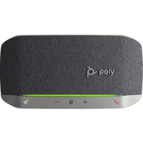 Poly Sync 20 Portable Speakerphone, USB-C, Bluetooth for Smartphone, Microphone, Battery Black, Silver - USB - Microphone 