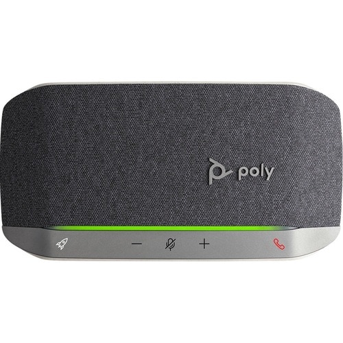 Poly Sync 20 Portable Speakerphone, USB-A, Bluetooth for Smartphone, Microphone, Battery Black, Silver - USB - Microphone 
