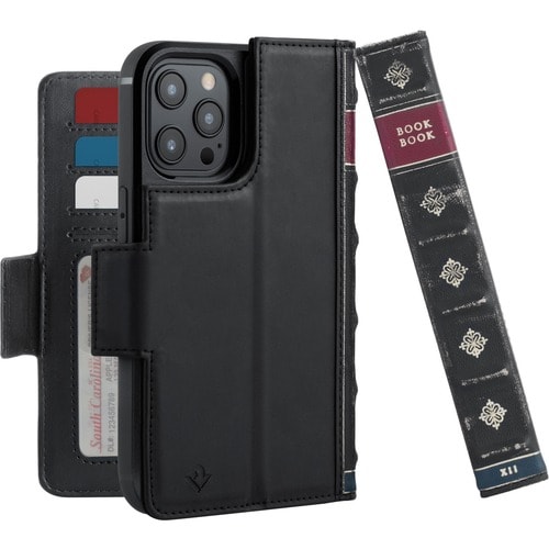 Twelve South BookBook vol. 2 Carrying Case (Wallet) Apple iPhone 12 Smartphone - Black - Stain Resistant, Scratch Resistan