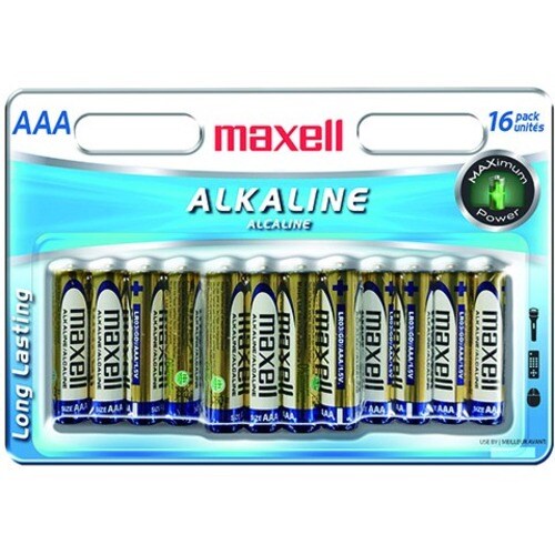 Maxell LR03 723472 Battery - For Tool, Toy, Smoke Alarm, Flashlight - AAA - 16 / Pack